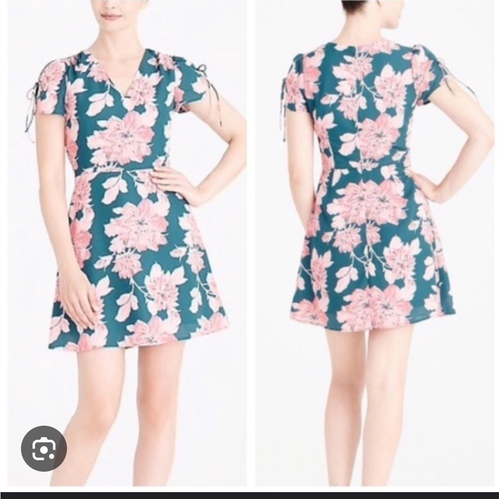 J.CREW FLORAL TIE SLEEVE DRESS